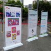 西工大校園廣告物料,桁架舞臺(tái),注水旗,易拉寶kt板,噴繪制作